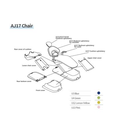 Backrest Upholstery for Shoulder - U3 Blue