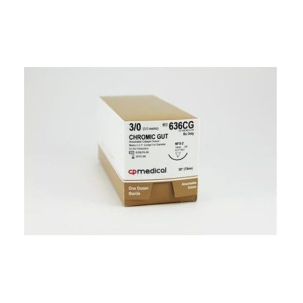 Suture 3-0 Plain Gut 30" with NFS-2 3/8" Needle